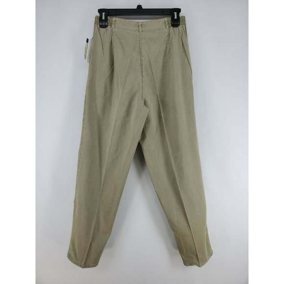 Woolrich Pants Women's Size 16 Regular Tan Pleated Front Taper Leg - Picture 3 of 6
